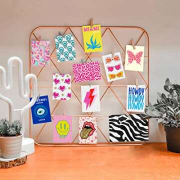 Waschbar Preppy Room Decor, 50pcs Preppy Wall Collage Kit Aesthetic Pictures, Cute Preppy Wall Decor, Preppy Things for Teen Girls Bedroom Dorm, Trendy Pink Photo Collage Kit 4"x6" Hot Pink Preppy Wall Art Posters