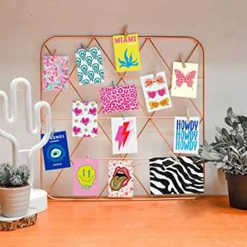 Waschbar Preppy Room Decor, 50pcs Preppy Wall Collage Kit Aesthetic Pictures, Cute Preppy Wall Decor, Preppy Things for Teen Girls Bedroom Dorm, Trendy Pink Photo Collage Kit 4"x6" Hot Pink Preppy Wall Art Posters