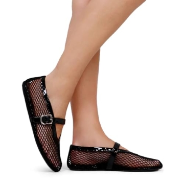 VOLEECE Women's Mesh Ballet Flats for Stylish Comfort