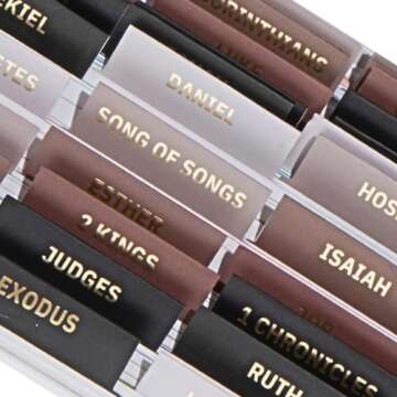 Decorative Bible Tabs for Women (96 Pieces) - Earth Tone Neutral Gold Foil Bible Tabs - Laminated Bible Labels Tabs – Remove & Replace Bible Index Tabs - Bible Study Supplies for Women (Forrest)