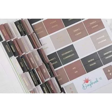 Decorative Bible Tabs for Women (96 Pieces) - Earth Tone Neutral Gold Foil Bible Tabs - Laminated Bible Labels Tabs – Remove & Replace Bible Index Tabs - Bible Study Supplies for Women (Forrest)