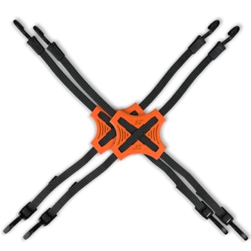 STAPLL Tack Strap – 4-Way Flat Bungee Cord with Rubber Pad Grip, Non-Slip Tie Down Straps for Moto...