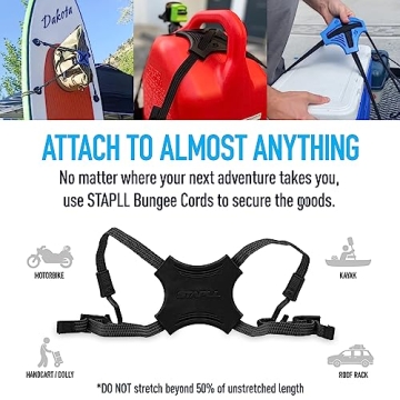 STAPLL Tack Strap 4-Way Bungee Cords - 2 Pack