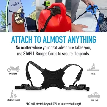 STAPLL Tack Strap 4-Way Bungee Cords - 2 Pack