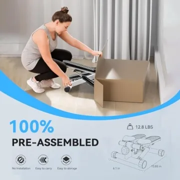 ZZLY Portable Home Mini Stepper with Resistance Bands