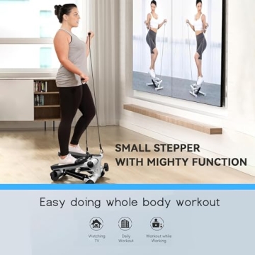 ZZLY Portable Home Mini Stepper with Resistance Bands