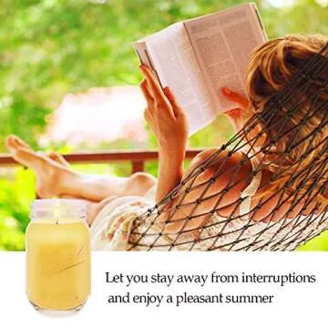 Aimanni Set of 2 Large Citronella Candles for Summer Scented, 14oz Long Lasting Mason Glass Jar Candle for Patio Garden Yard Home Kitchen Bedroom, Outdoor and Indoor