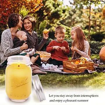 Aimanni Set of 2 Large Citronella Candles for Summer Scented, 14oz Long Lasting Mason Glass Jar Candle for Patio Garden Yard Home Kitchen Bedroom, Outdoor and Indoor