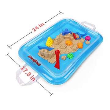 AnanBros 25 Pieces Beach Sand Toys Set, Sand Molds and Tools Kit Plus Sand Tray Mat, Magic Molding Toys Sandbox Toys for Kids, Toddlers - Compatible with Play Sand and Molding Sand