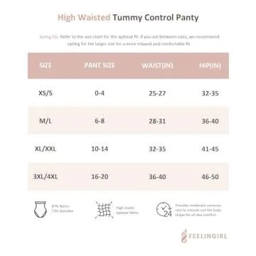 FeelinGirl Plus Size Tummy Control Shapewear Underwear Body Shaper Panties Seamless Compression Pant...