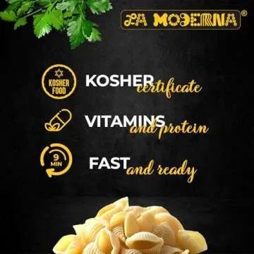LA MODERNA, Conchas, Pasta, Hecha con Sémola de Trigo Durum, Enriquecida con Vitaminas y Hierro, 7 oz