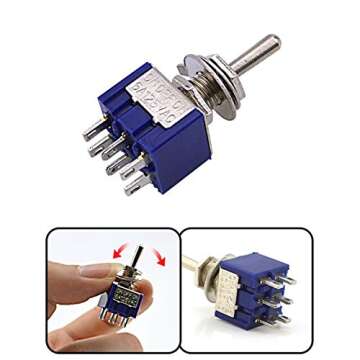 HiLetgo 10pcs Durable AC 125V 6A ON/ON Toggle Switch MTS-202