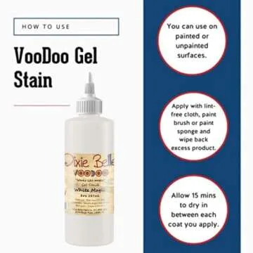 Dixie Belle Voodoo Gel Stain | White Magic (8oz) | White Water-Based Stain for Wood Projects | DIY Wood Stain for Projects | Wood Grain Enhancer