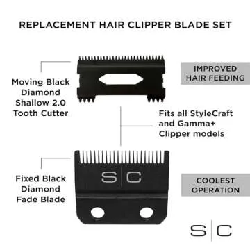 Stylecraft Instinct-X Cordless Hair Clipper Professional Vector Motor with Intuitive Torque Control, 3 Modular Lids