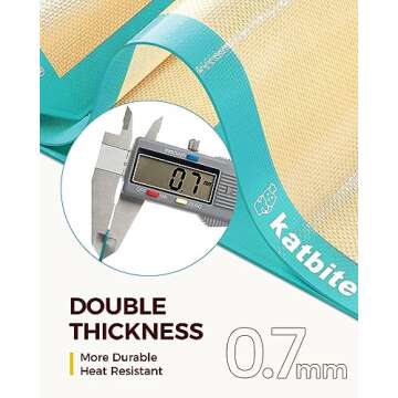 Katbite Silicone Baking Mat Colorful Collection - Set of 3: 2 Half Sheets Mats (11 5/8" x 16 1/2") +...