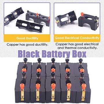 Swpeet 10Pcs Series or Parallel D Battery Holder Kit, Perfect for Physics Laboratory, School Electronic Experimenting, Great for Demos Teaching Basic Principles of Electricity