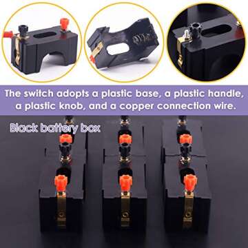 Swpeet 10Pcs Series or Parallel D Battery Holder Kit, Perfect for Physics Laboratory, School Electronic Experimenting, Great for Demos Teaching Basic Principles of Electricity