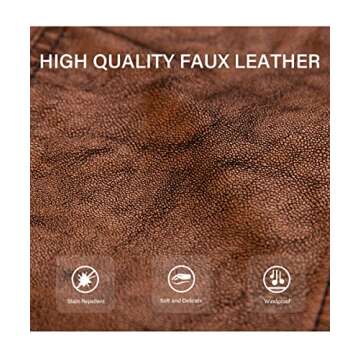 Bellivera Women's Faux Leather Short Jacket, Distressed Retro Frosted Moto Casual Fall Coat 17909 Brown M