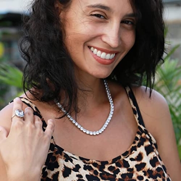 Elegant TKJ White Gold Tennis Necklace for Women