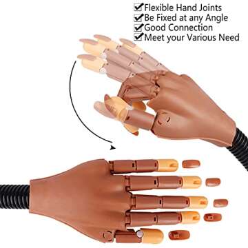 LIONVISON Practice Hand for Acrylic Nails - Flexible and Robust