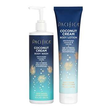 Pacifica Beauty Coconut Cream Body Wash & Lotion Set – Vegan & Hydrating