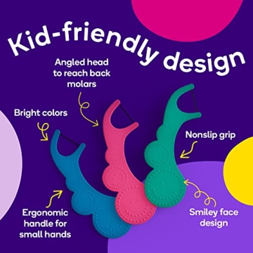 BURST Kids Flossers with Strawberry Flavor & Ergonomic Design