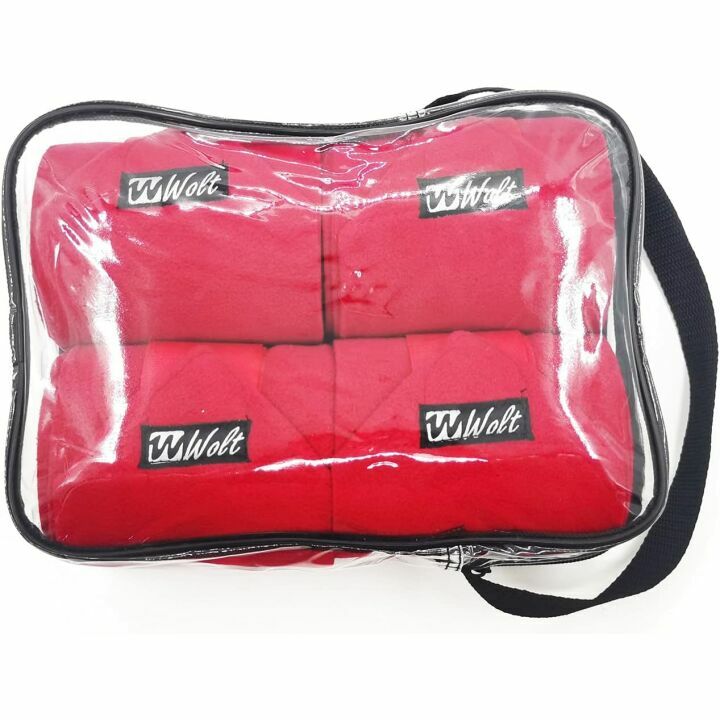 Soft Fleece Horse Polo Leg Wraps - Set of 4 in Red