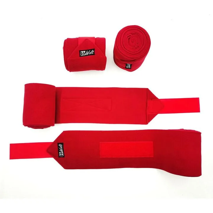 Soft Fleece Horse Polo Leg Wraps - Set of 4 in Red