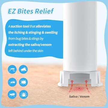 Memine EZ Bites Relief Suction Tool - 2 Pack Bee Sting and Bite Itch Relief Sucker, Venom Extractor ...