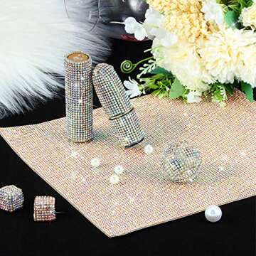 Outus 12000 Pcs Bling Bling Rhinestone Sheet Rhinestones Sticker DIY Car Decoration Sticker Self Adh...