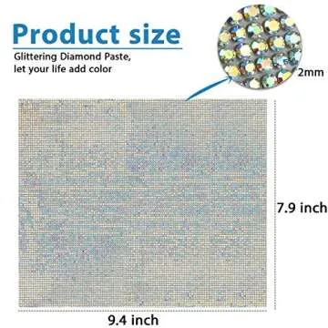 Outus 12000 Pcs Bling Bling Rhinestone Sheet Rhinestones Sticker DIY Car Decoration Sticker Self Adhesive Glitter Crystal Gem Stickers for Car Decoration, 9.4 x 7.9 Inch(AB Color)