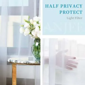 Anjee 4 Panels White Sheer Curtains for Elegant Spaces