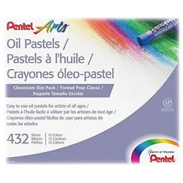 Pentel Arts Oil Pastels, 432 Piece Classroom Size Pack (PHN-12CP)