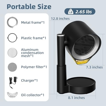 GroTawel Portable Range Hood: Kitchen Countertop Cooking Exhaust Fan Quiet Smoke Removal - 3-Speed S...