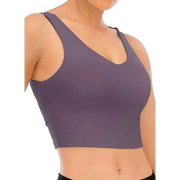 Stylish TASADA V-Neck Sports Bra for Women - Purple
