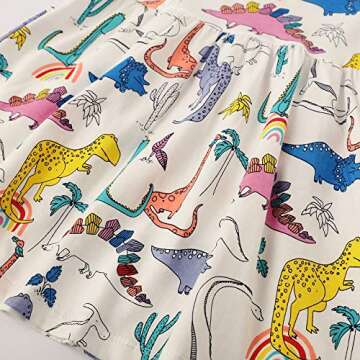 Hongshilian Girls Cartoon Print Summer Dress 2-7 Years