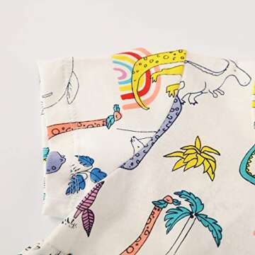 Hongshilian Girls Cartoon Print Summer Dress 2-7 Years