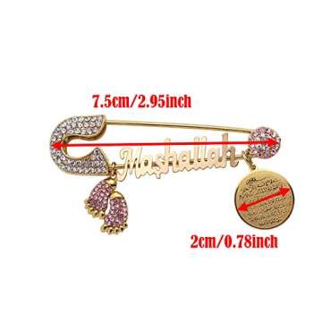 ZKDC AYATUL KURSI Mashallah Turkish evil eye Stainless Steel brooch islam muslim Baby Pin