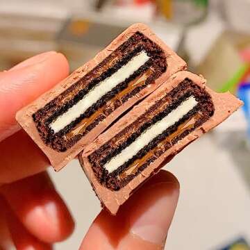 4 Cavity Chocolate Covered Cookie S'mores Molds, 3Pcs Silicone Square Molds Reusable Non Stick Silic...