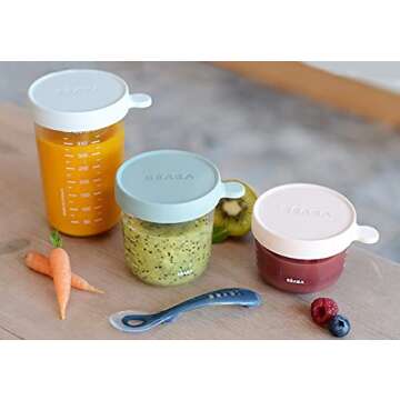 BEABA Glass Baby Food Containers - Microwave & Freezer Safe