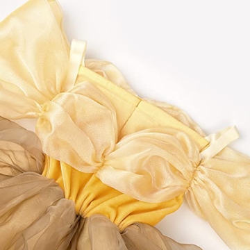 Uhdear Girls Off Shoulder Princess Dress Ball Gown Yellow