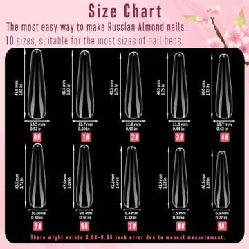 NOVO OVO Russian Almond Nail Tips - 360pcs Kit for Stunning Designs