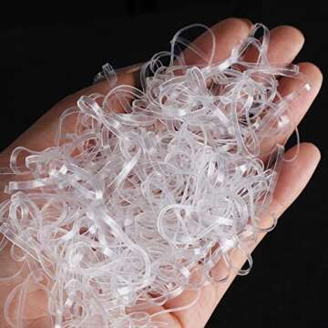 Teenitor Clear Hair Elastics,Clear Rubber Bands for Hair, Clear Hair Ties