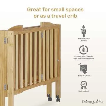 Dream On Me Portable Folding Crib - Compact & Safe