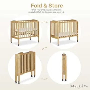 Dream On Me Portable Folding Crib - Compact & Safe