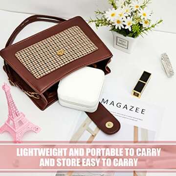 Taiyin 6 Pcs Travel Jewelry Case Jewelry Travel Organizer Small Jewelry Box Bridesmaid Gift Boxes Mini Storage Organizer Box(White)