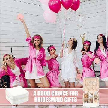 Taiyin 6 Pcs Travel Jewelry Case Jewelry Travel Organizer Small Jewelry Box Bridesmaid Gift Boxes Mini Storage Organizer Box(White)