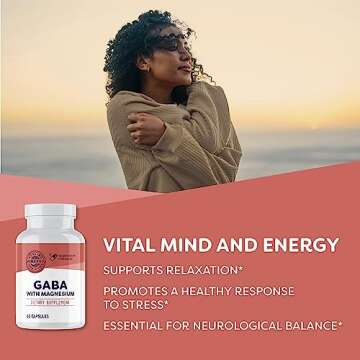 Vimergy GABA with Magnesium – Supports Nervous System Function – Promotes Relaxation – Kosher, Vegan & Gluten-Free – 60 Capsules