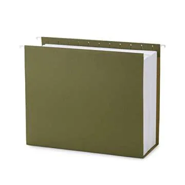Blue Summit Supplies Extra Capacity Hanging File Folders, 25 Reinforced Hang Folders, Heavy Duty 3 InchExpansion, Designed for Bulky Files and Charts, Letter Size, Standard Green, 25 Pack