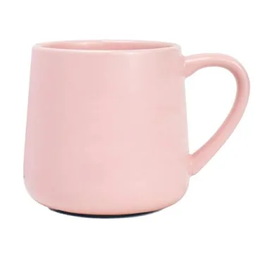 Bosmarlin Large Glossy Ceramic Coffee Mug, Pink Tea Cup for Office and Home, 18 oz, Suitable for Dis...